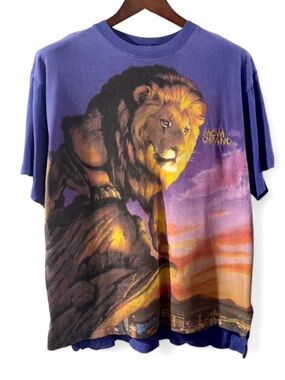 Vintage MGM Grand Lion Ombré Graphic T-shirt Size Large